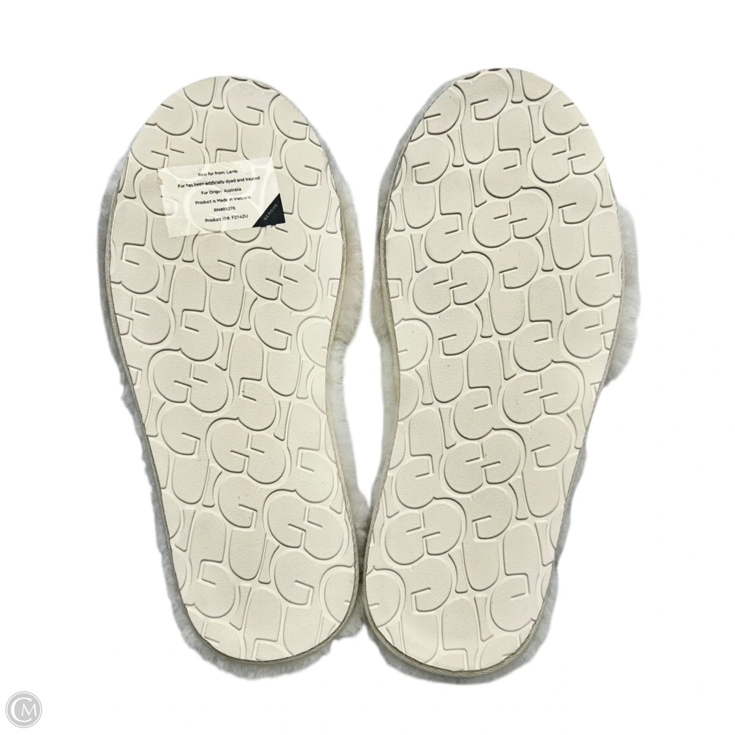 Slippers Designer By Ugg In Cream, Size: 9