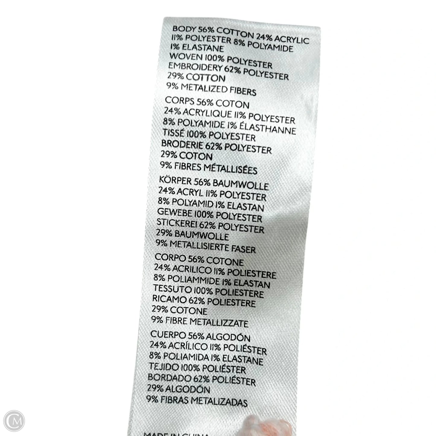 Top Long Sleeve By Anthropologie In Pink & White, Size: L