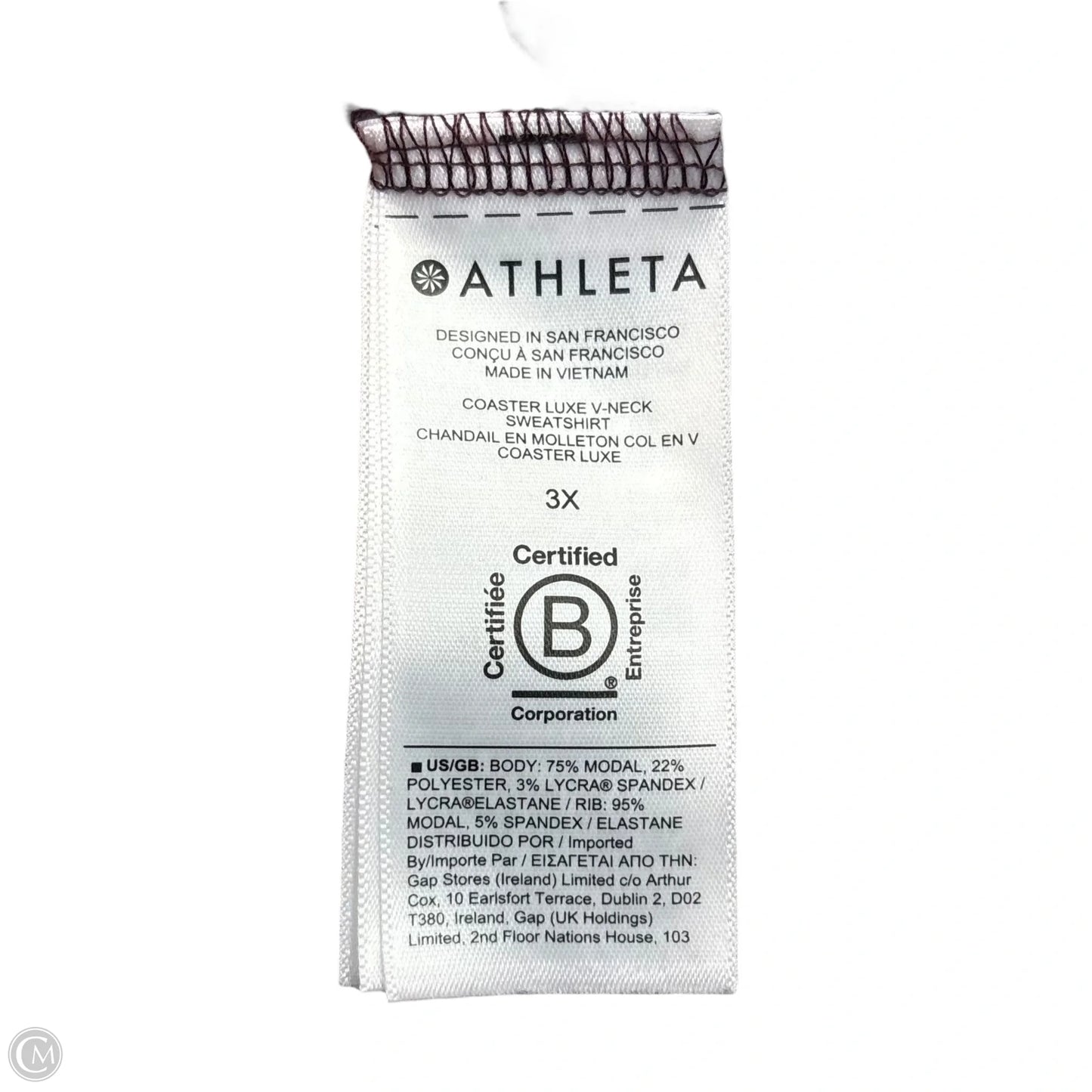 Athletic Top Long Sleeve Crewneck By Athleta In Maroon, Size: 3x