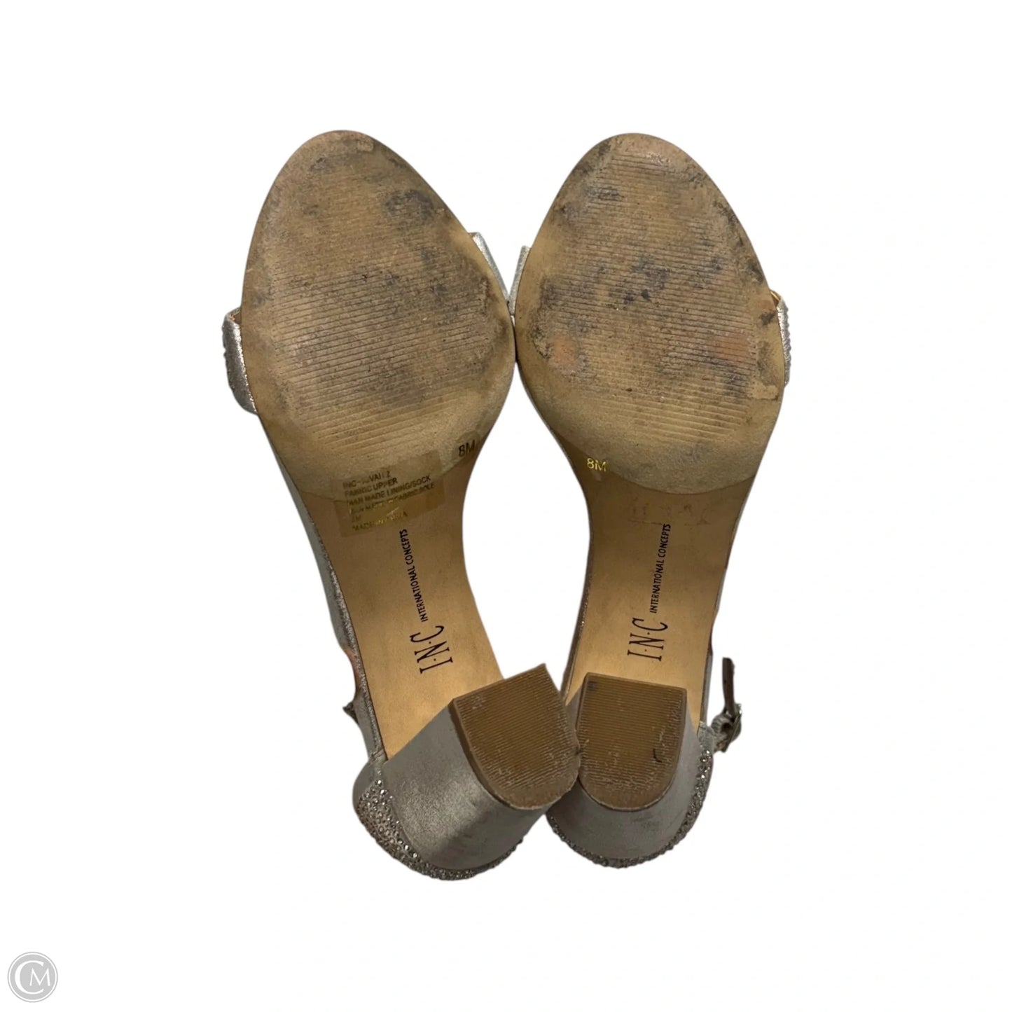 Sandals Heels Block By Inc In Gold, Size: 8