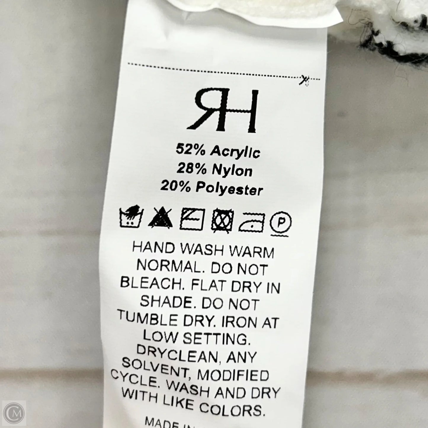 Top Long Sleeve By Rihoas In Black & Cream, Size: L