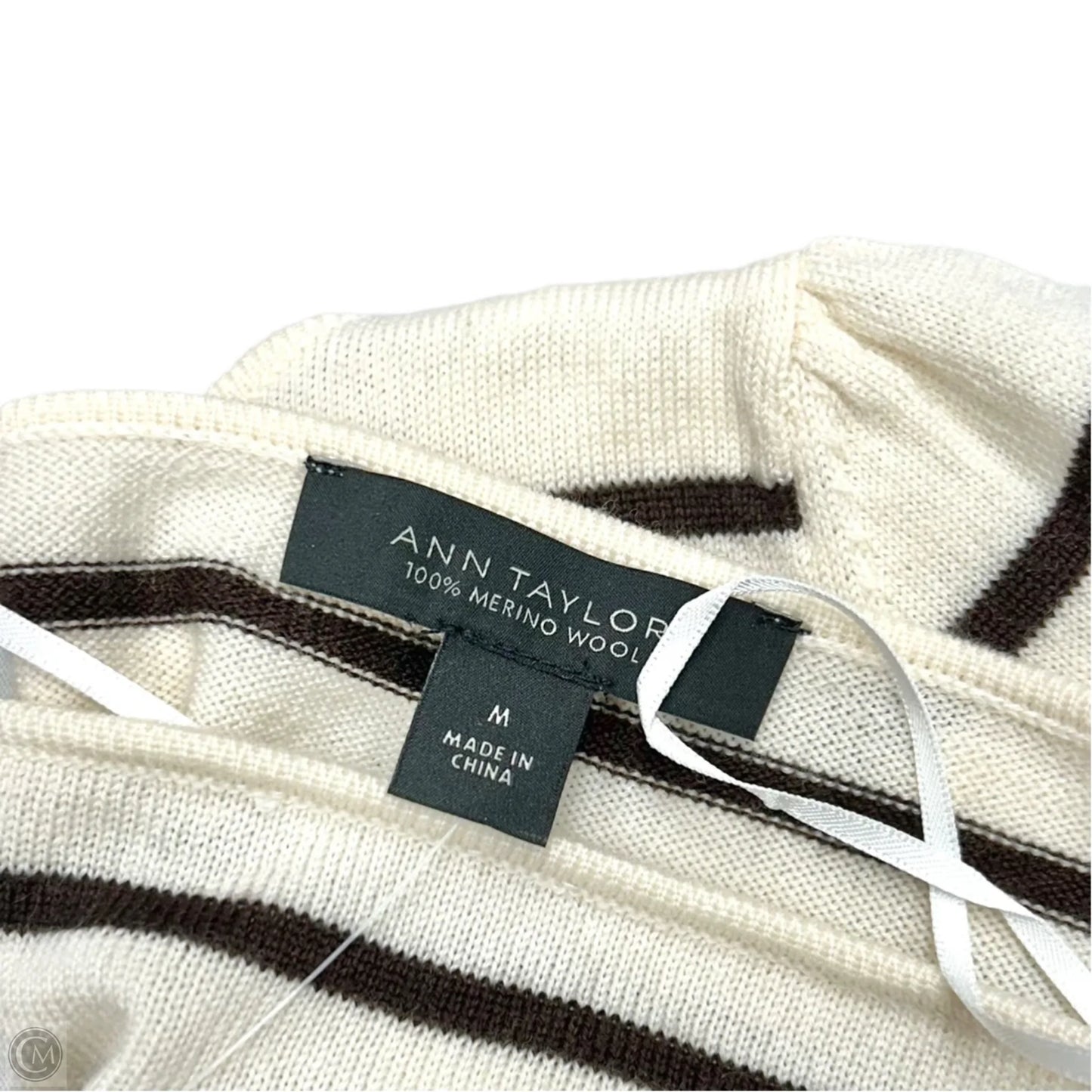 Sweater By Ann Taylor In Brown & Cream, Size: M