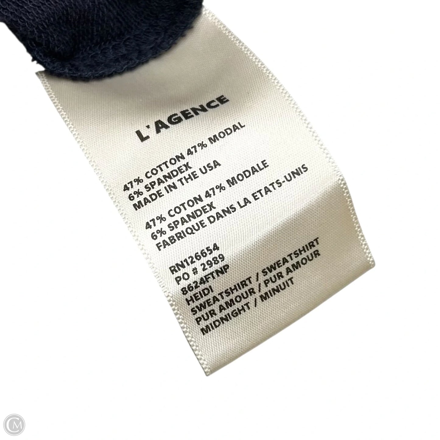 Sweatshirt Crewneck By L Agence In Navy, Size: S