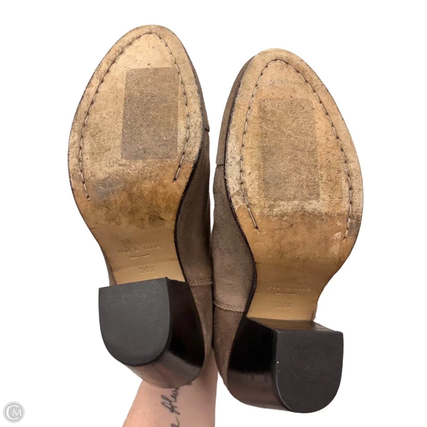 Boots Ankle Heels By Rag And Bone In Taupe, Size: 6