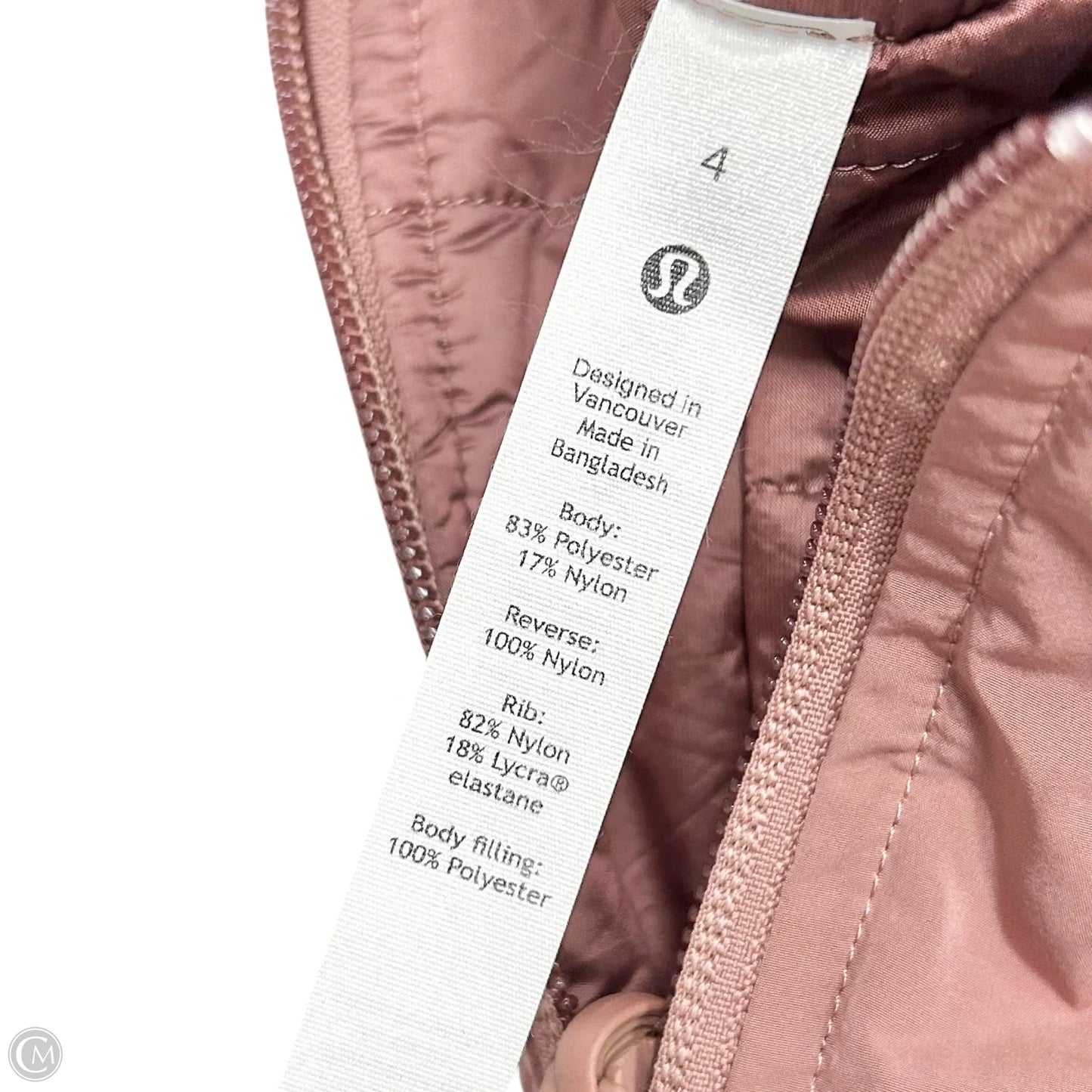 Athletic Jacket By Lululemon In Mauve, Size: S