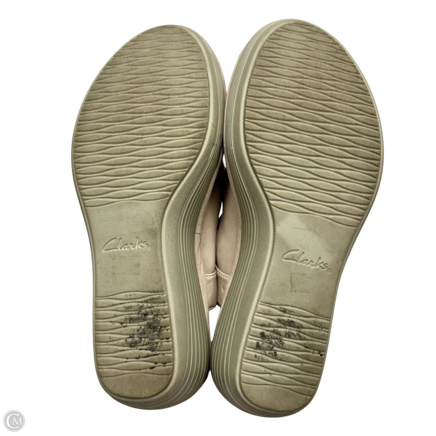 Sandals Heels Wedge By Clarks In Tan, Size: 7