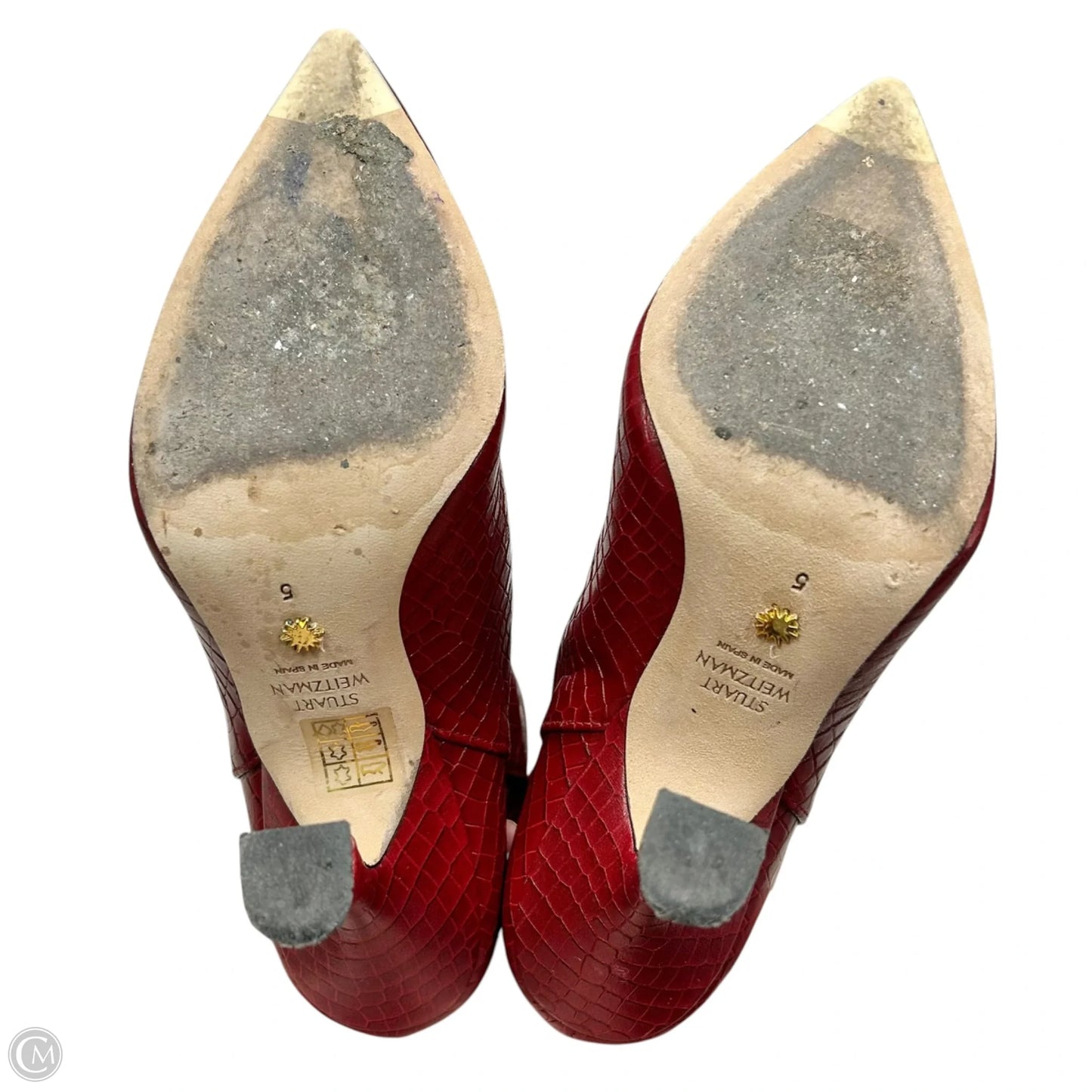 Boots Designer By Stuart Weitzman In Red, Size: 5