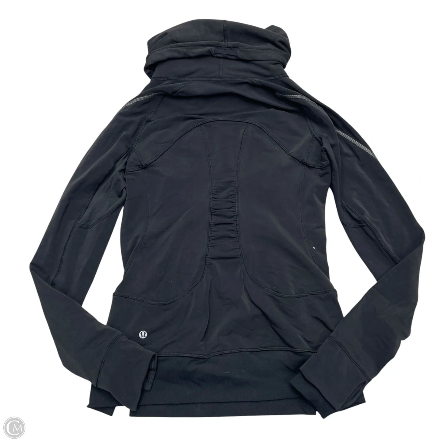 Athletic Top Long Sleeve Collar By Lululemon In Black, Size: S