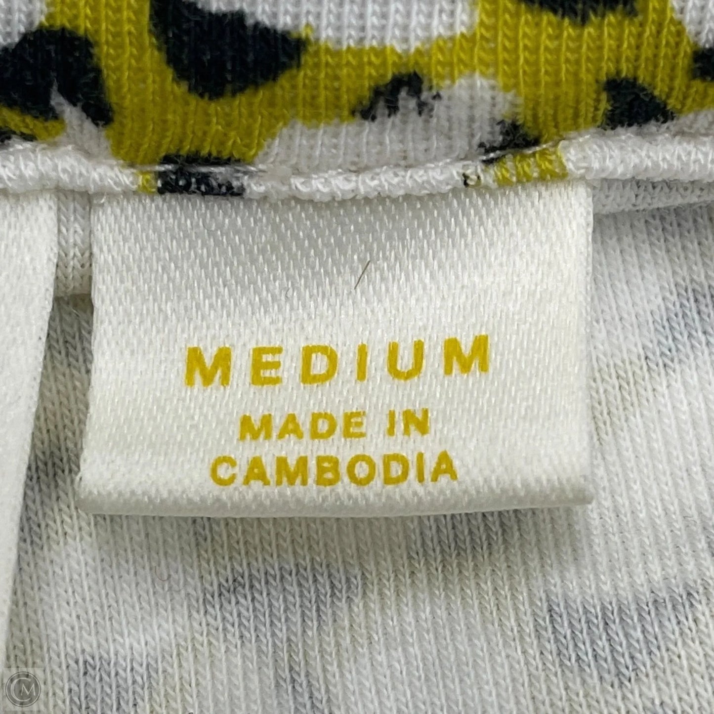 Top Long Sleeve By Maeve In White & Yellow, Size: M