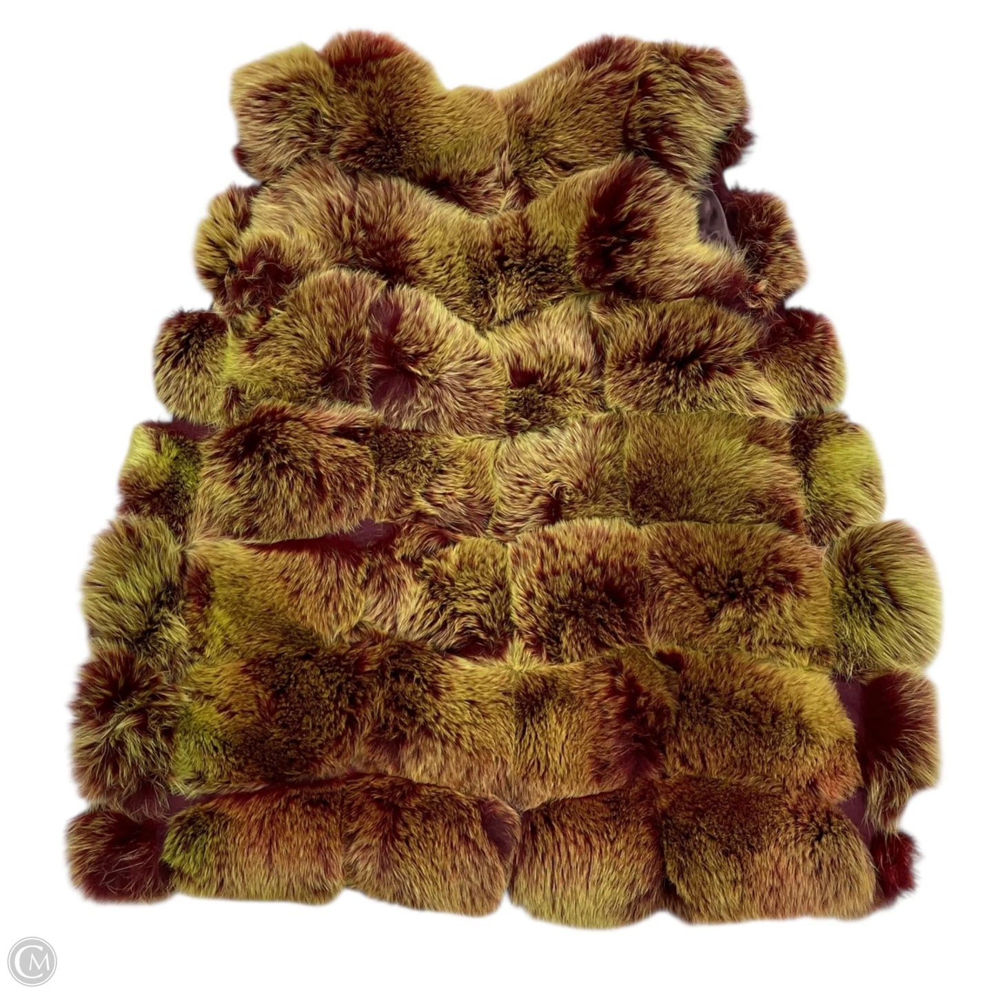 Vest Fox Fur By The Fancy Success In Green & Red, Size: Xl