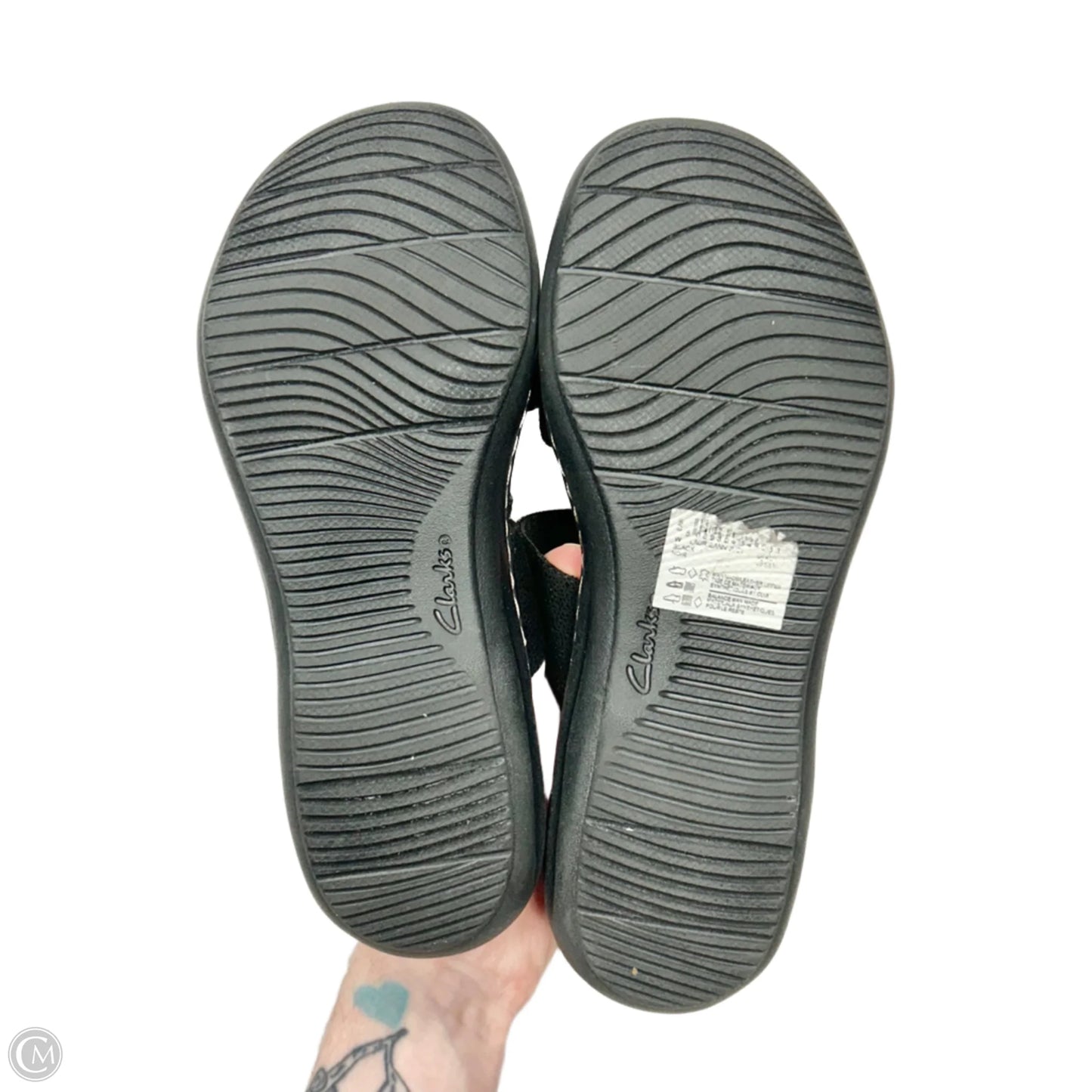 Sandals Flats By Clarks In Black, Size: 6.5