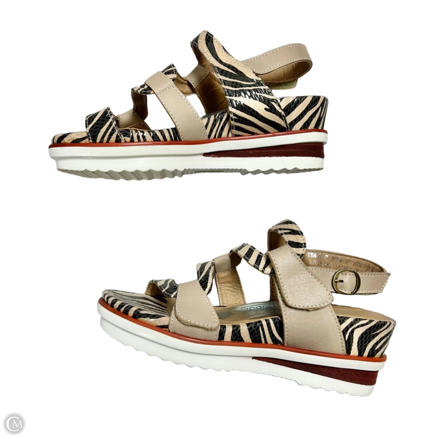 Sandals Heels Platform By Spring Step In Zebra Print, Size: 7