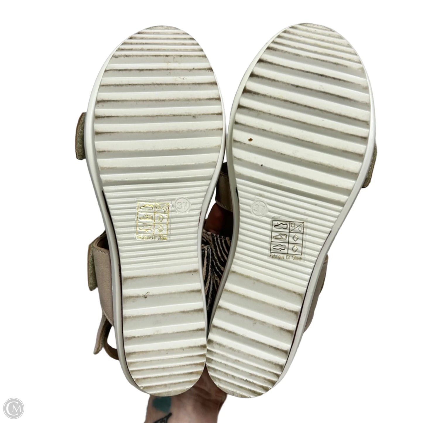 Sandals Heels Platform By Spring Step In Zebra Print, Size: 7