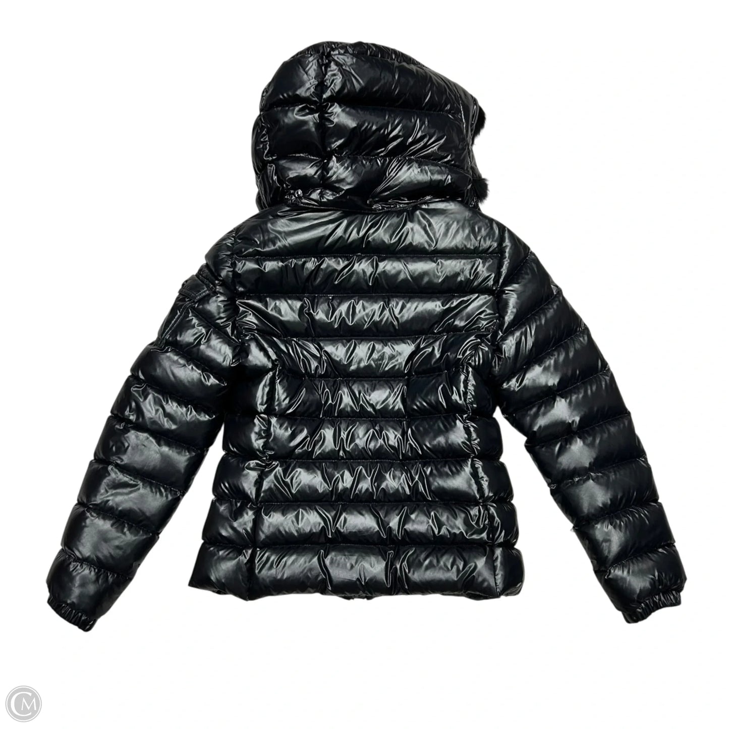 Coat Luxury Designer By Moncler In Black, Size: Xs