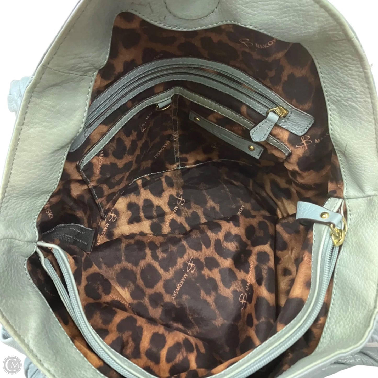 Handbag Leather By B. Makowsky, Size: Medium