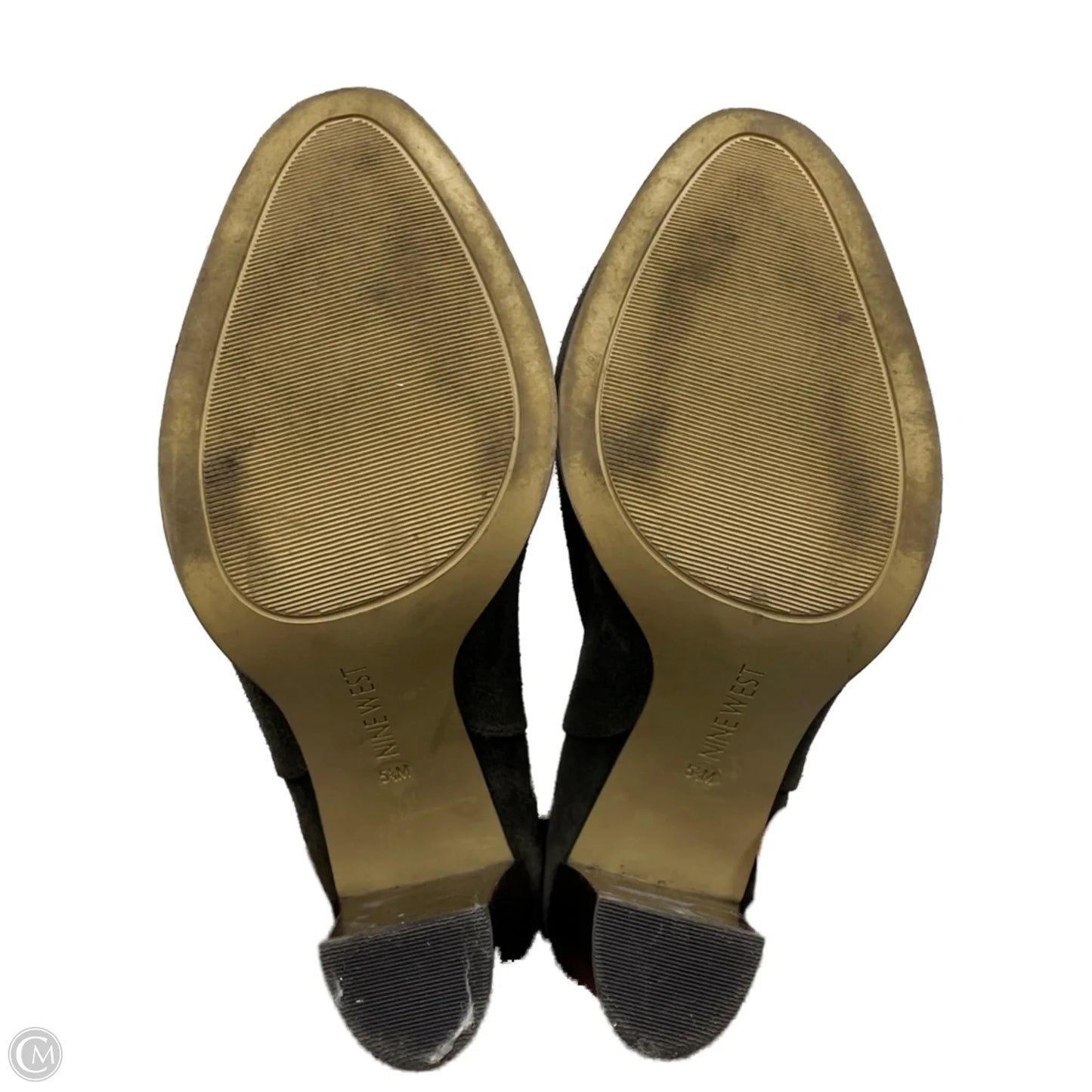 Boots Ankle Heels By Nine West In Green, Size: 5.5