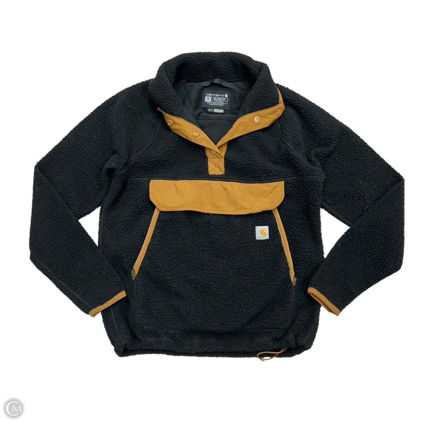 Jacket Faux Fur & Sherpa By Carhartt In Black & Tan, Size: Xs