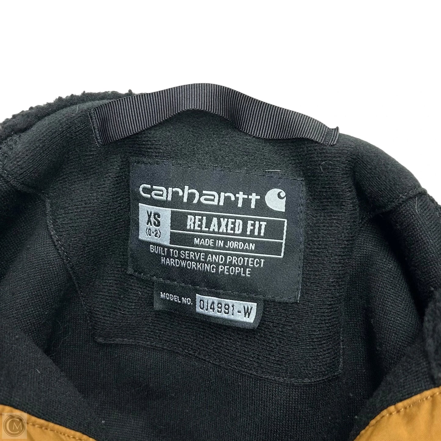 Jacket Faux Fur & Sherpa By Carhartt In Black & Tan, Size: Xs