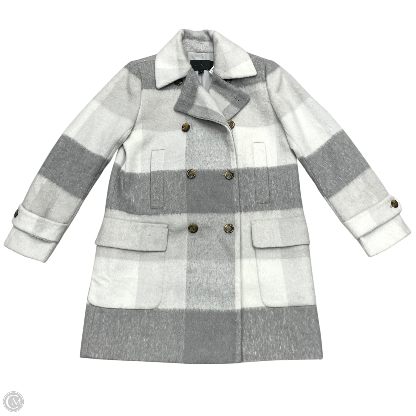 Coat Peacoat By Ann Taylor In Plaid Pattern, Size: S