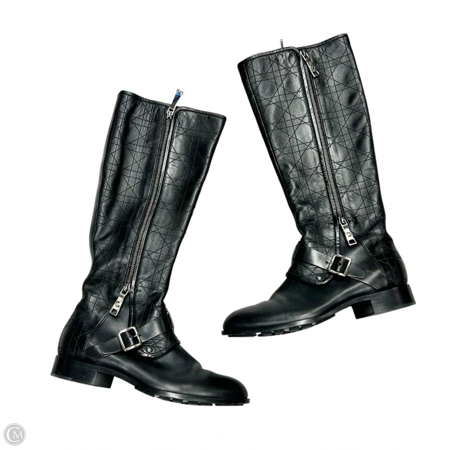 Boots Luxury Designer By Dior In Black, Size: 7.5