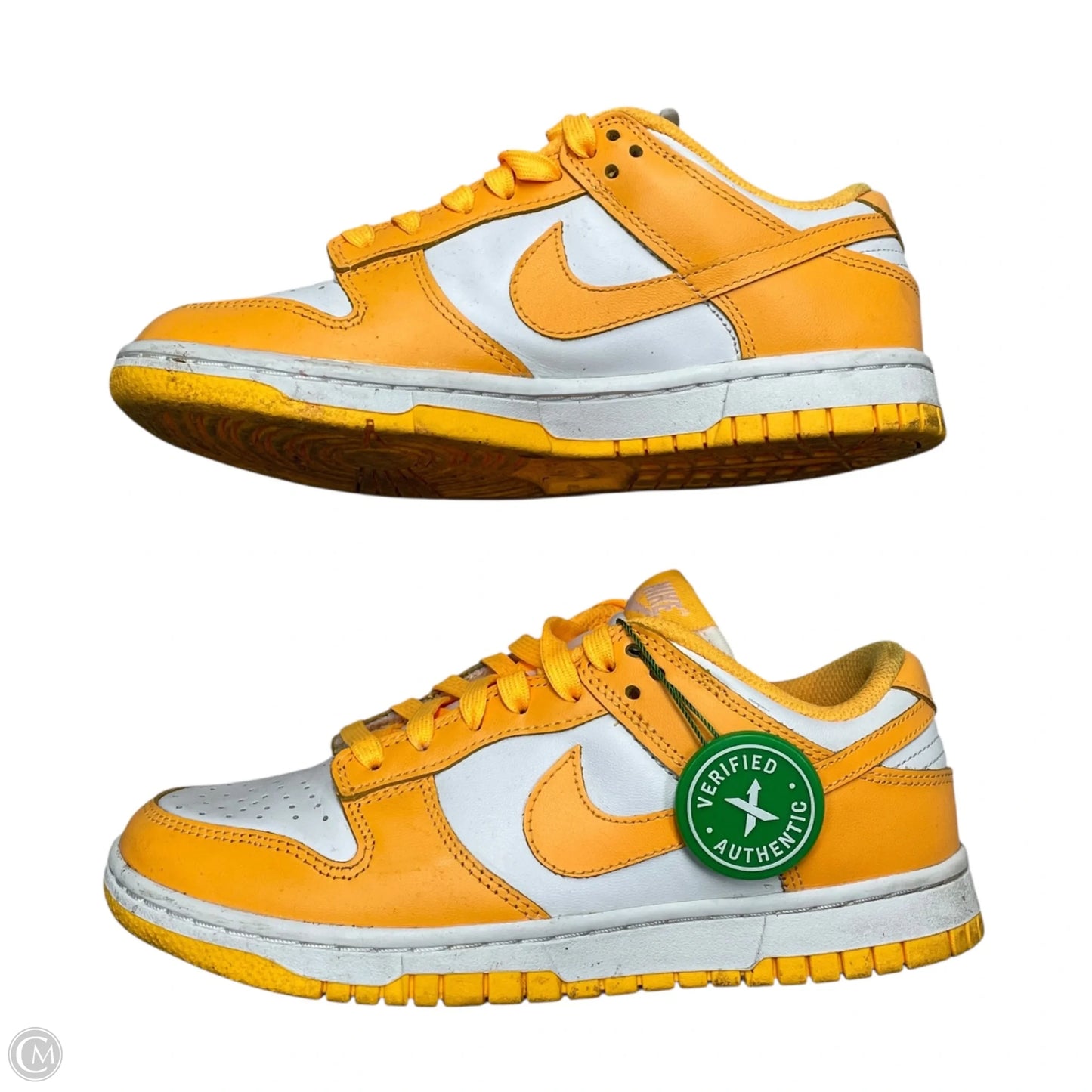 Shoes Athletic By Nike In White & Yellow, Size: 6