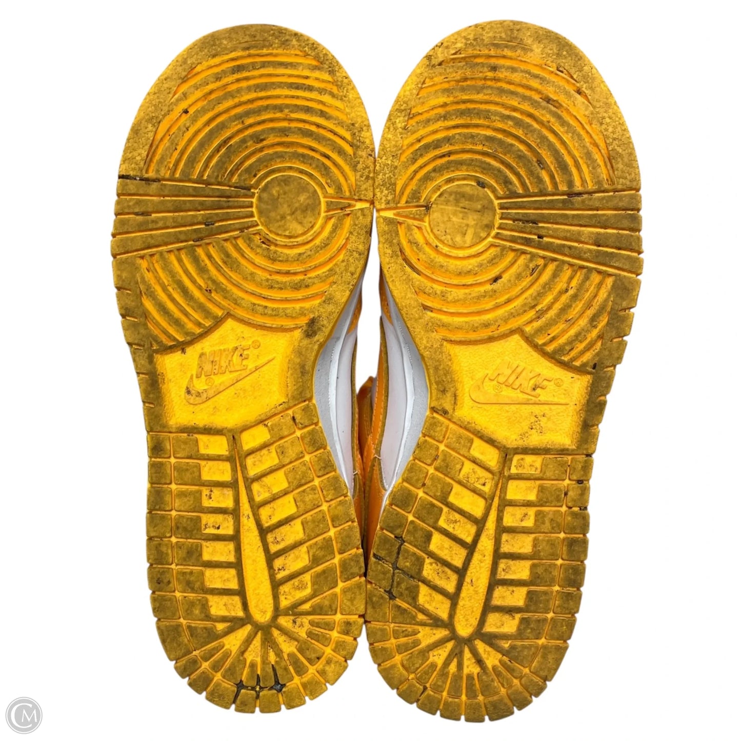 Shoes Athletic By Nike In White & Yellow, Size: 6