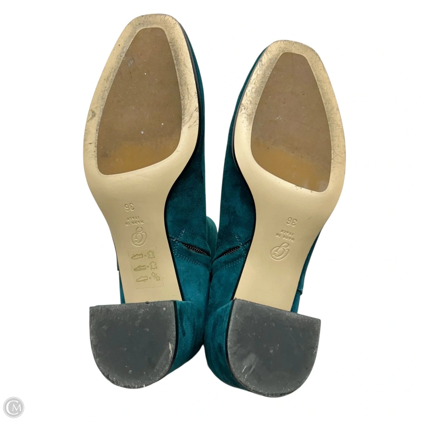 Boots Ankle Heels By M. Gemi In Teal, Size: 6