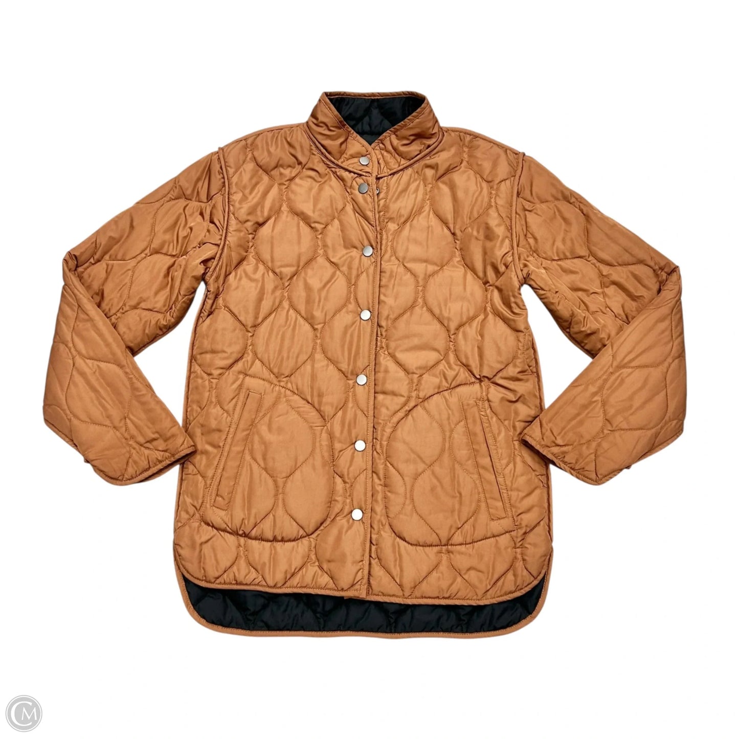 Jacket Puffer & Quilted By Summersalt In Black & Brown, Size: Xs