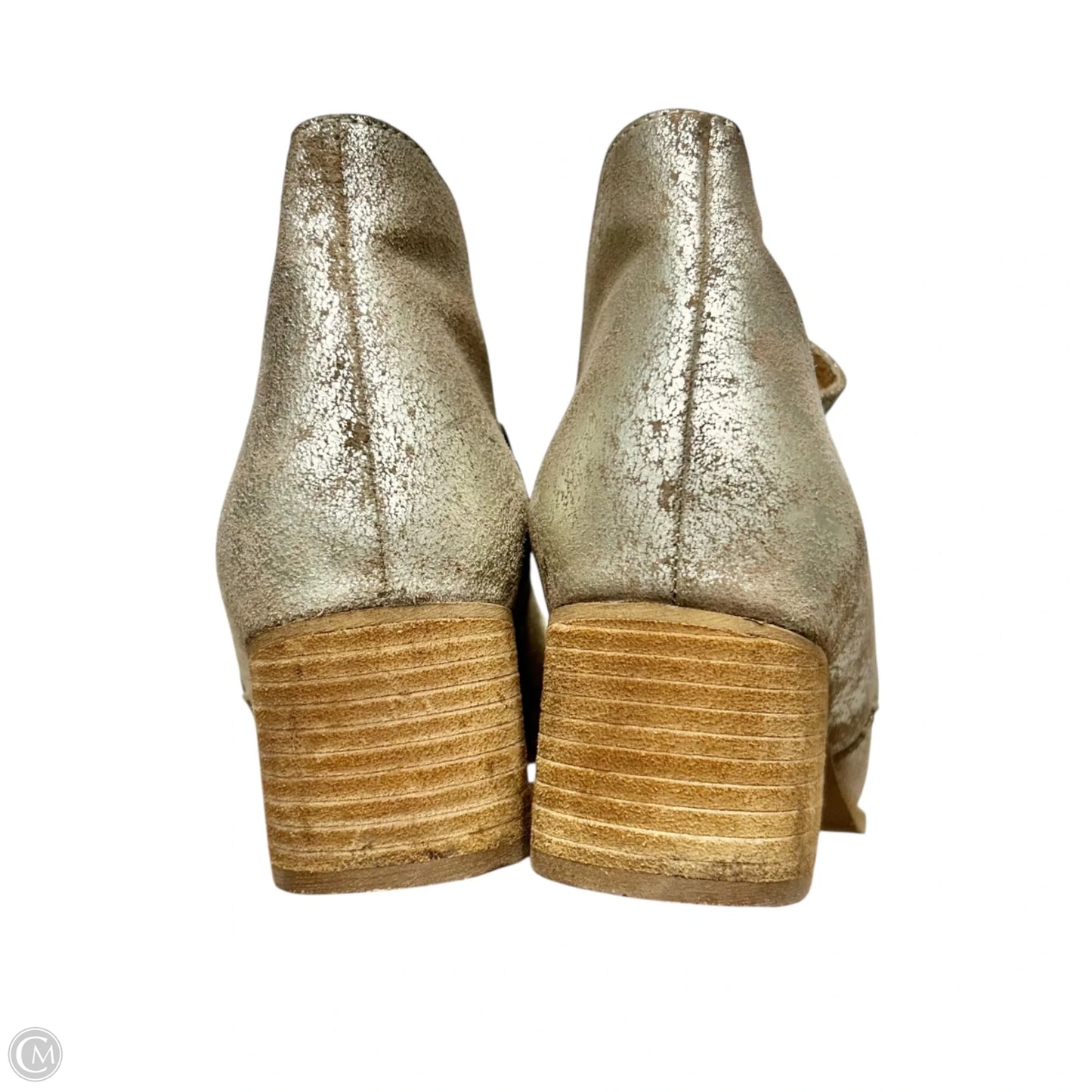 Boots Ankle Heels By Liendo In Gold, Size: 8.5