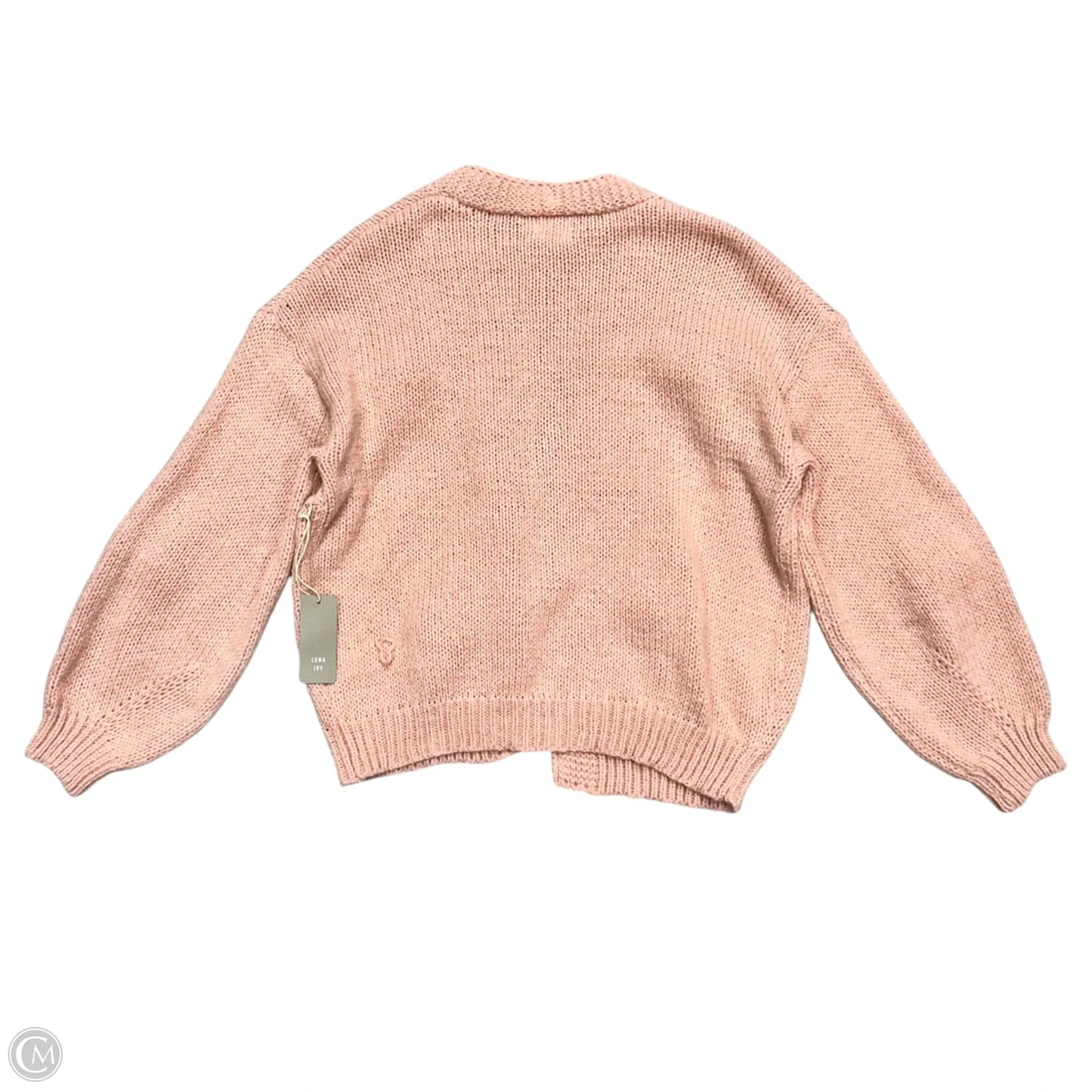 Sweater Cardigan By Luna Ivy In Pink, Size: M