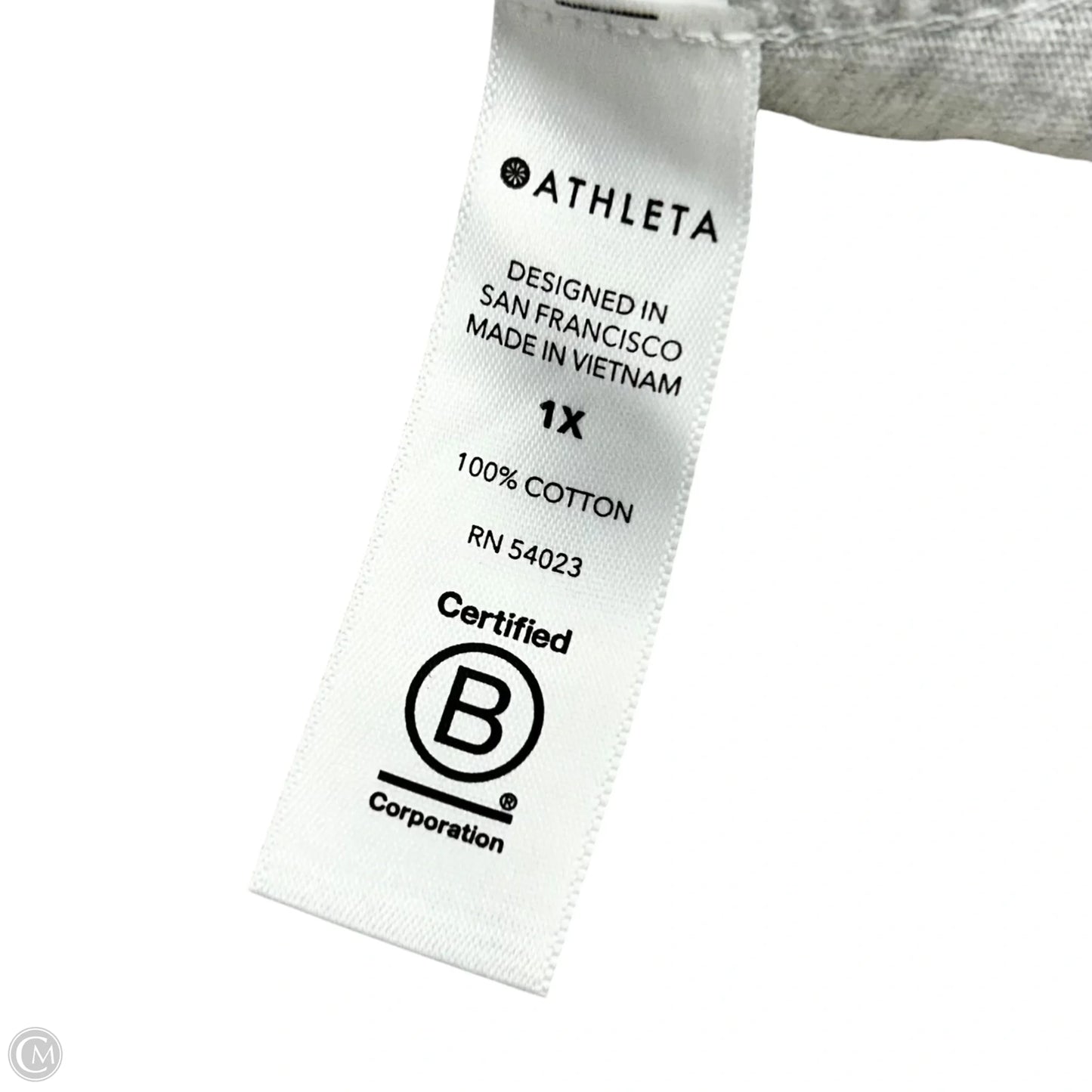 Top Short Sleeve By Athleta In Grey, Size: 1x