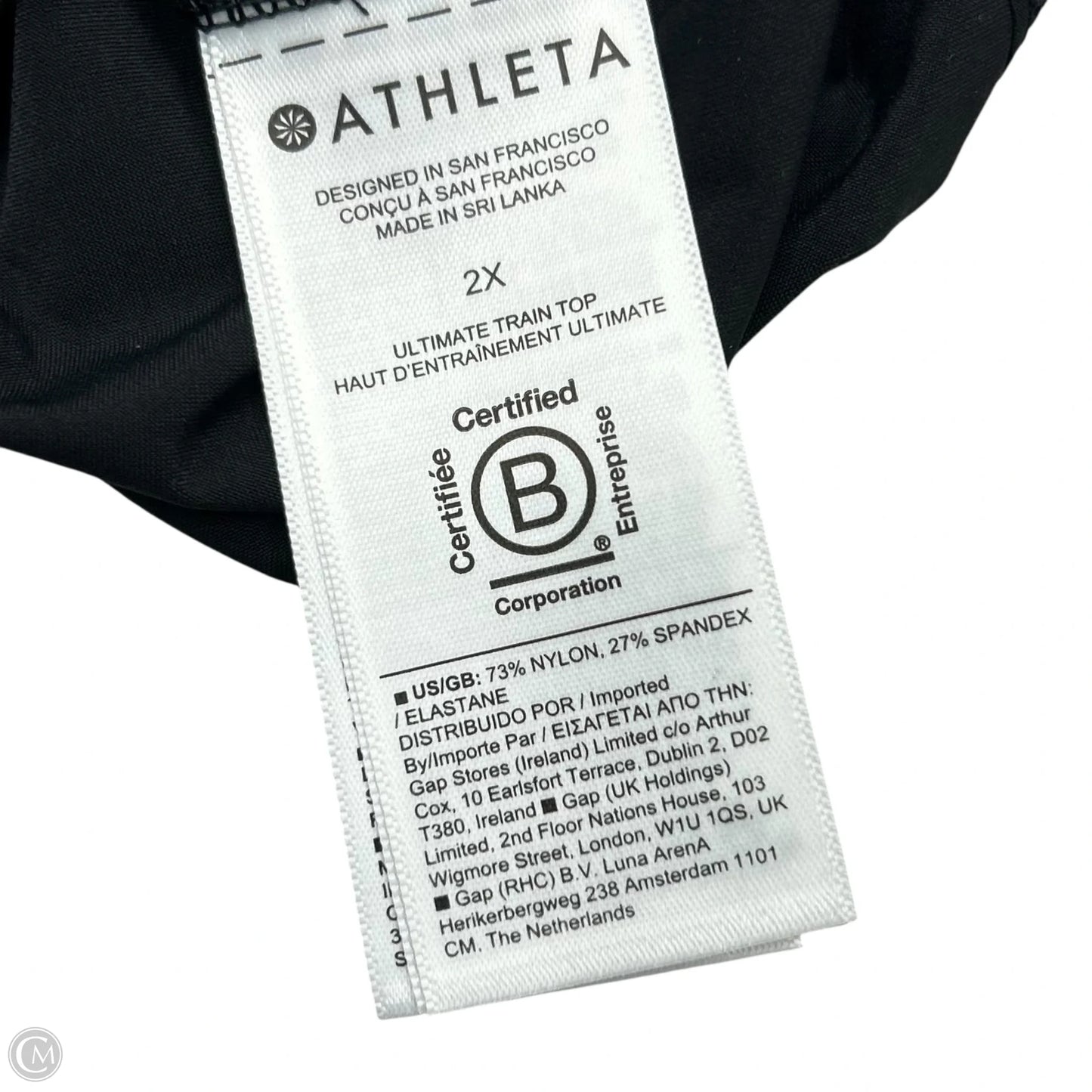 Athletic Top Long Sleeve Crewneck By Athleta In Black, Size: 2x