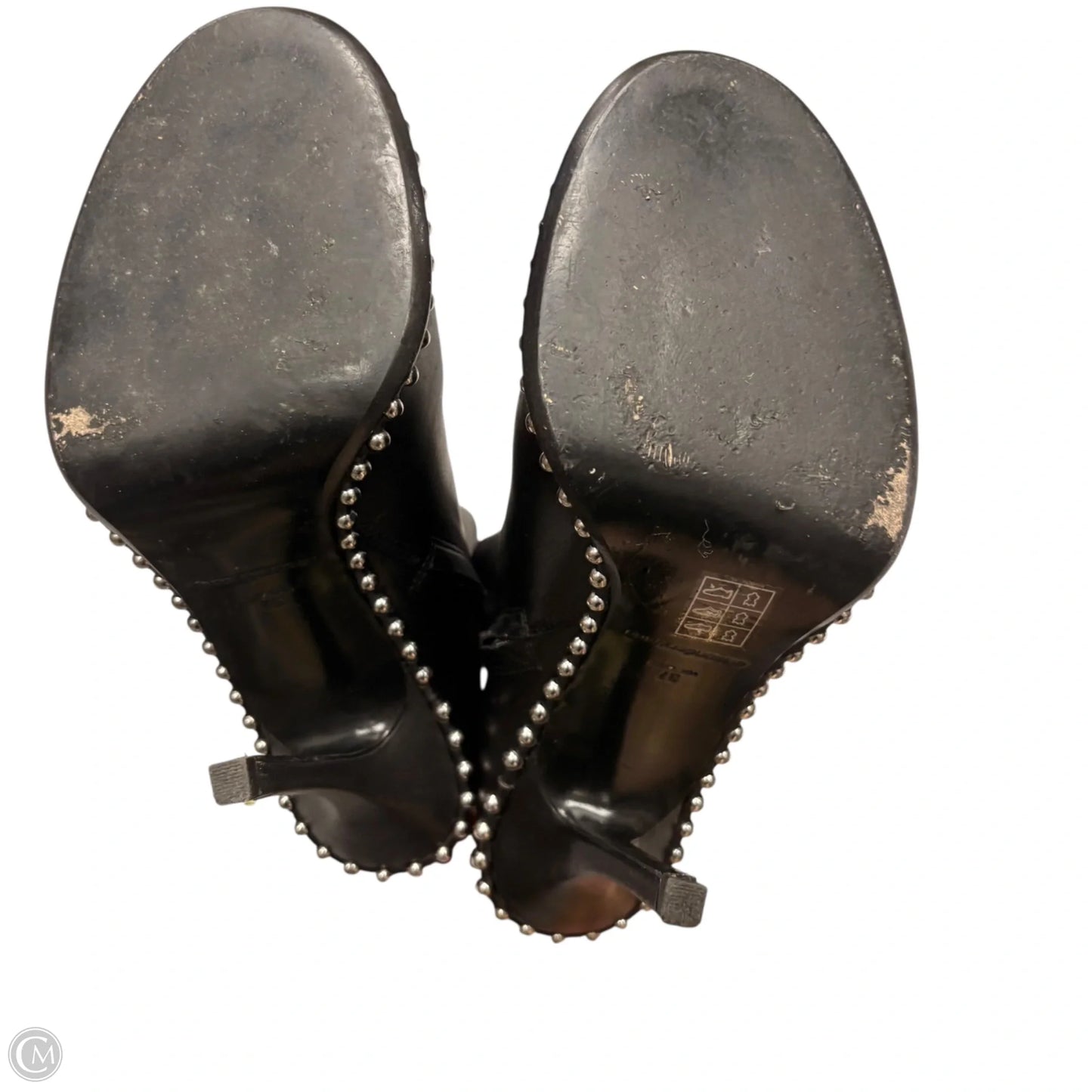 Boots Luxury Designer By Alexander Wang In Black & Silver, Size: 6.5