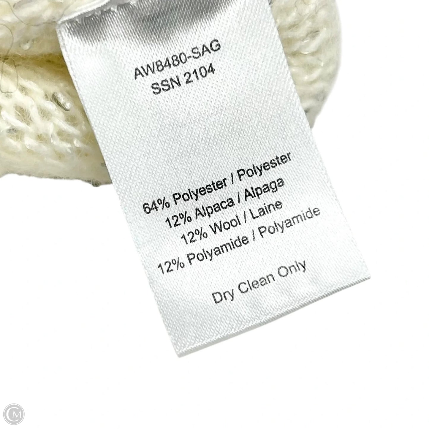 Sweater By Atm In Cream & Silver, Size: M