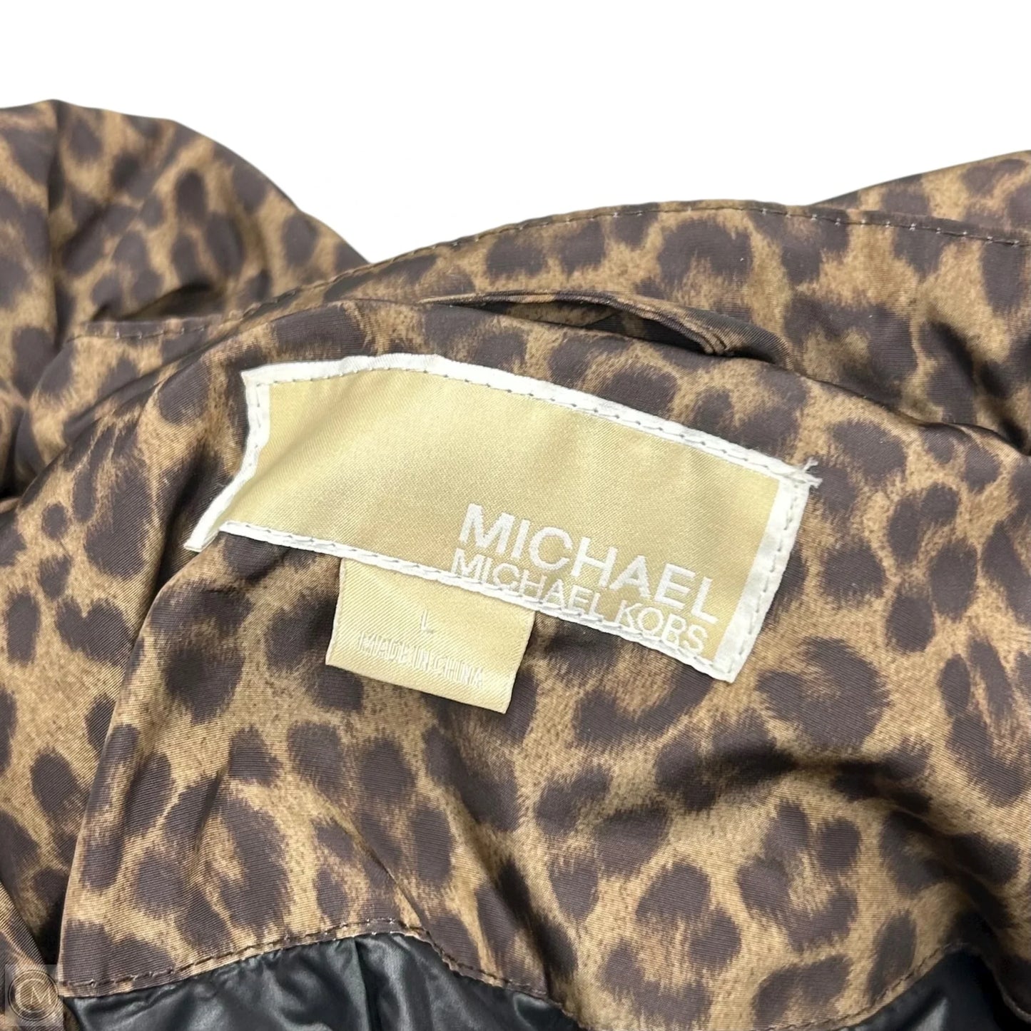 Jacket Puffer & Quilted By Michael By Michael Kors In Leopard Print, Size: L