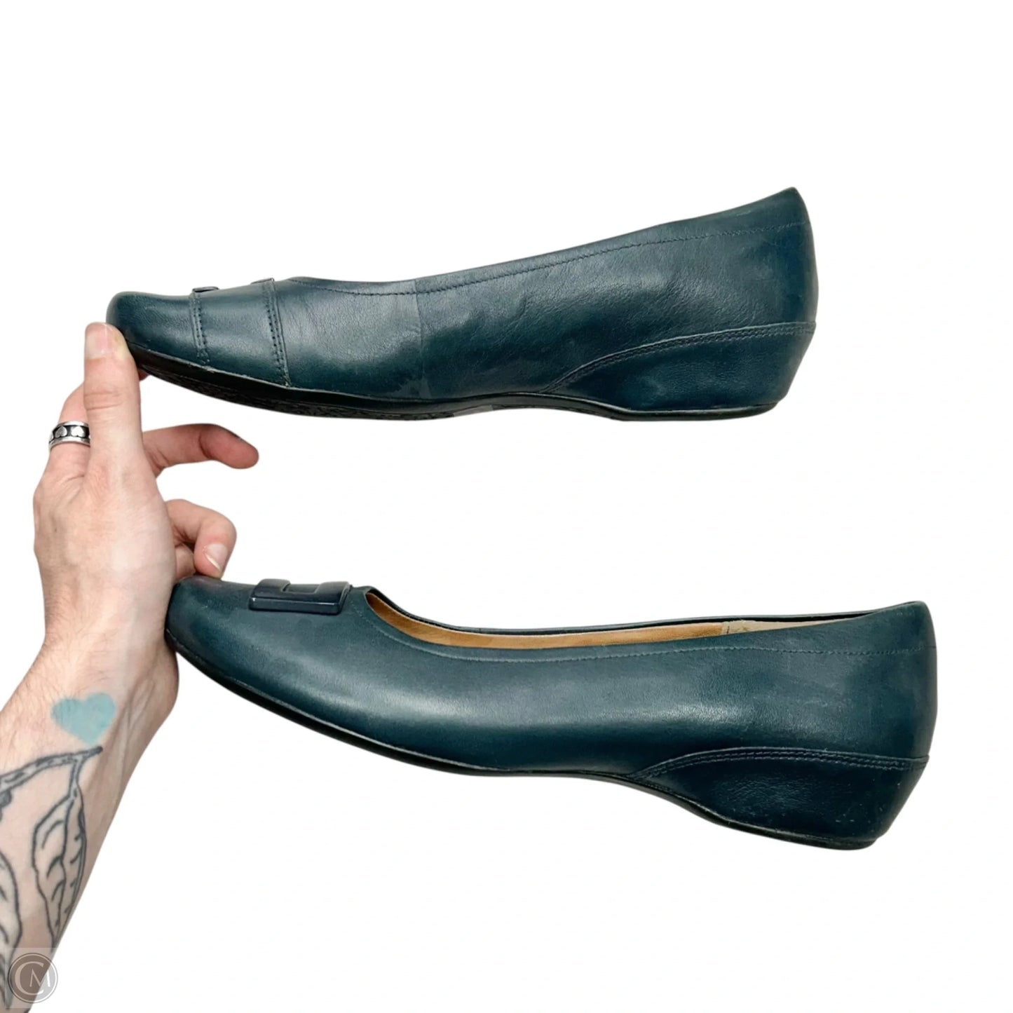 Shoes Flats By Clarks In Teal, Size: 8.5