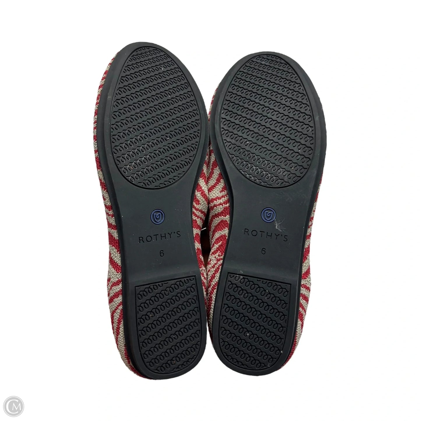 Shoes Flats By Rothys In Red & Tan, Size: 6