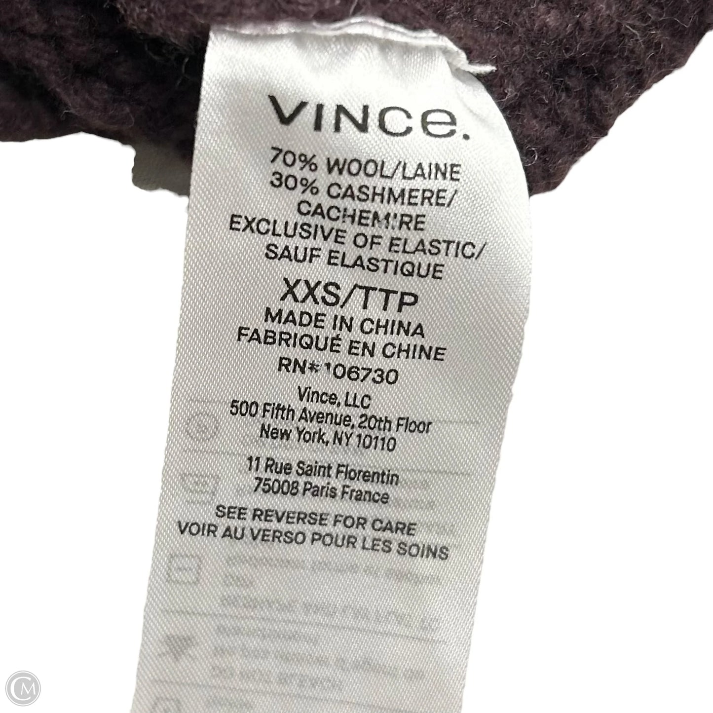 Top Sleeveless By Vince In Purple, Size: Xxs