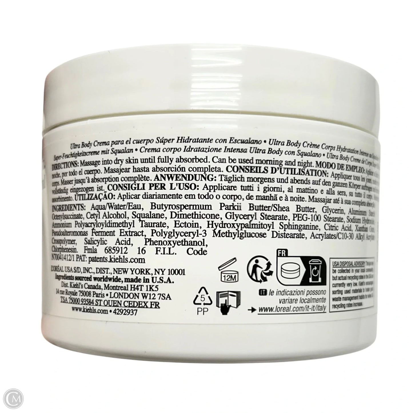 Body Moisturizer By Kiehl's, Size: Medium