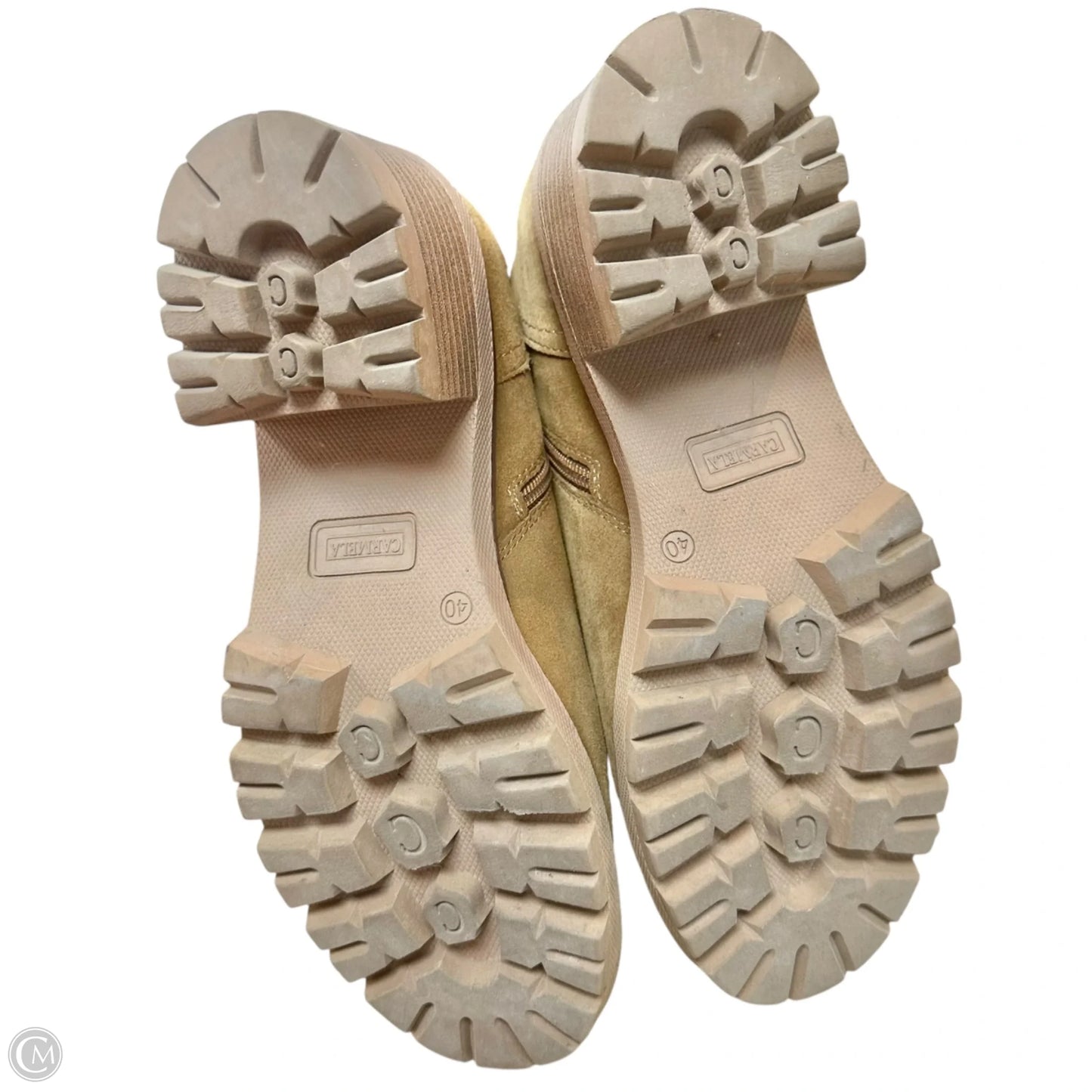 Boots Ankle Heels By Carmela In Tan, Size: 9.5