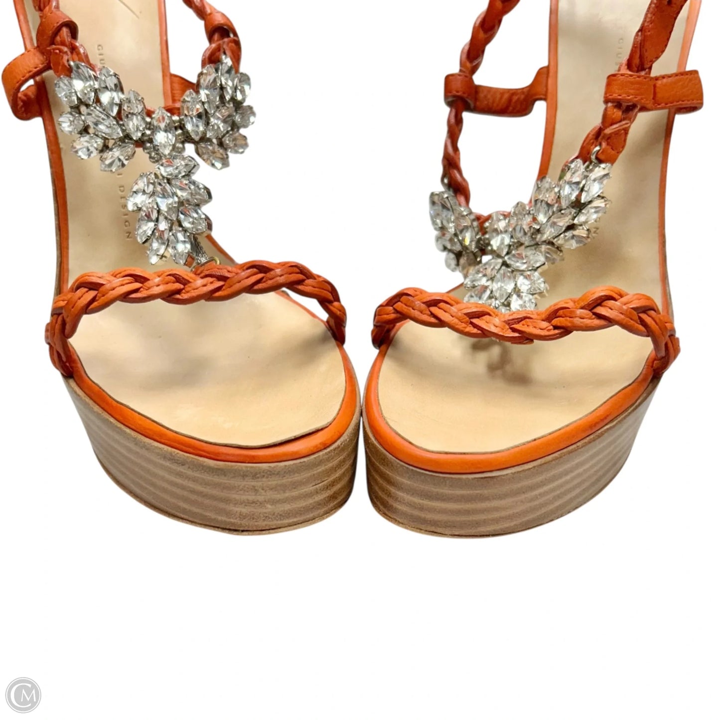 Sandals Designer By Giuseppe Zanotti In Orange & Tan, Size: 8.5