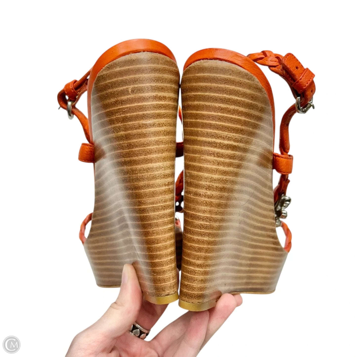 Sandals Designer By Giuseppe Zanotti In Orange & Tan, Size: 8.5