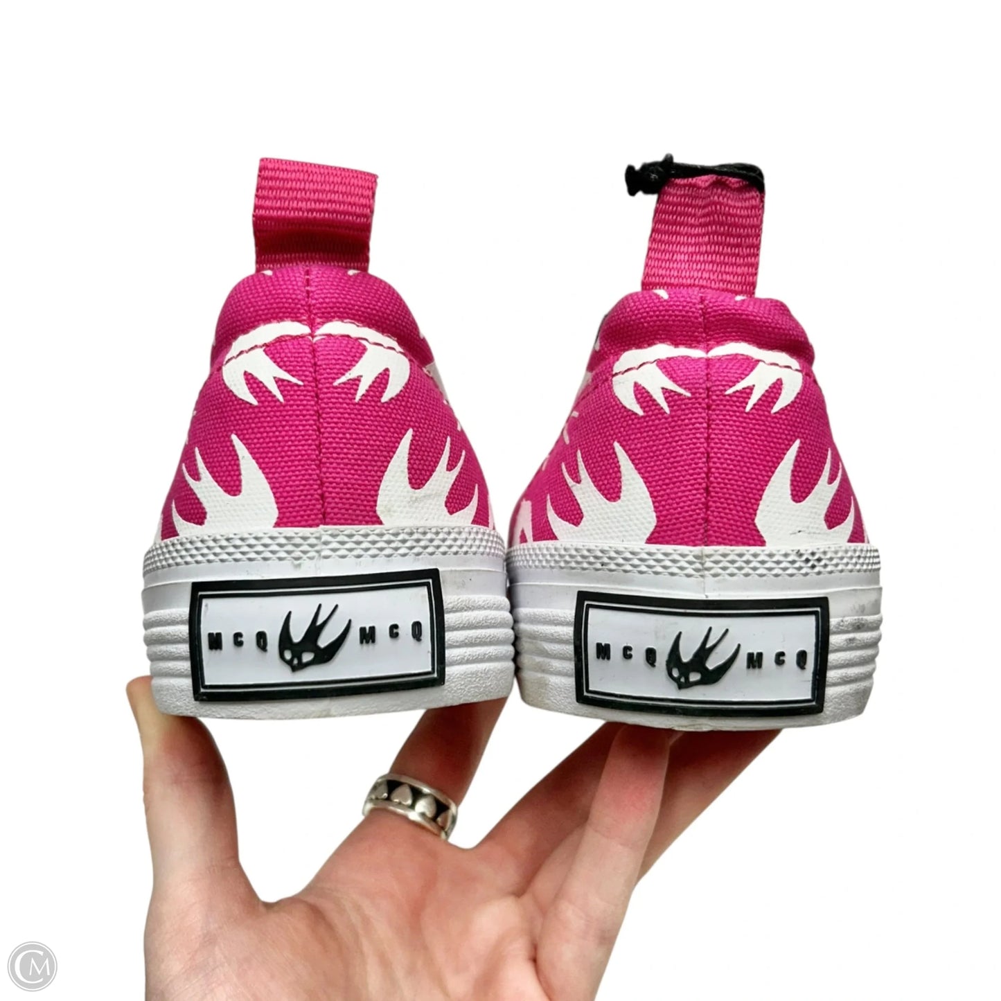 Shoes Luxury Designer By Alexander Mcqueen In Pink & White, Size: 8