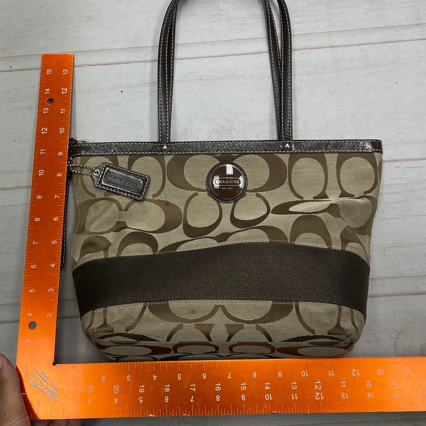 Handbag Designer By Coach, Size: Medium