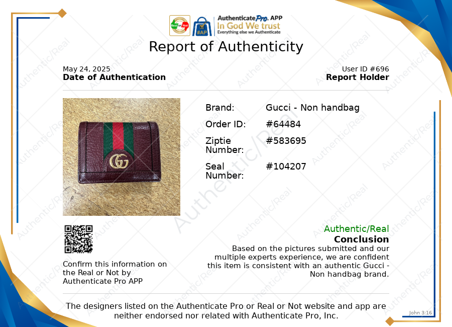 Wallet Luxury Designer By Gucci, Size: Small