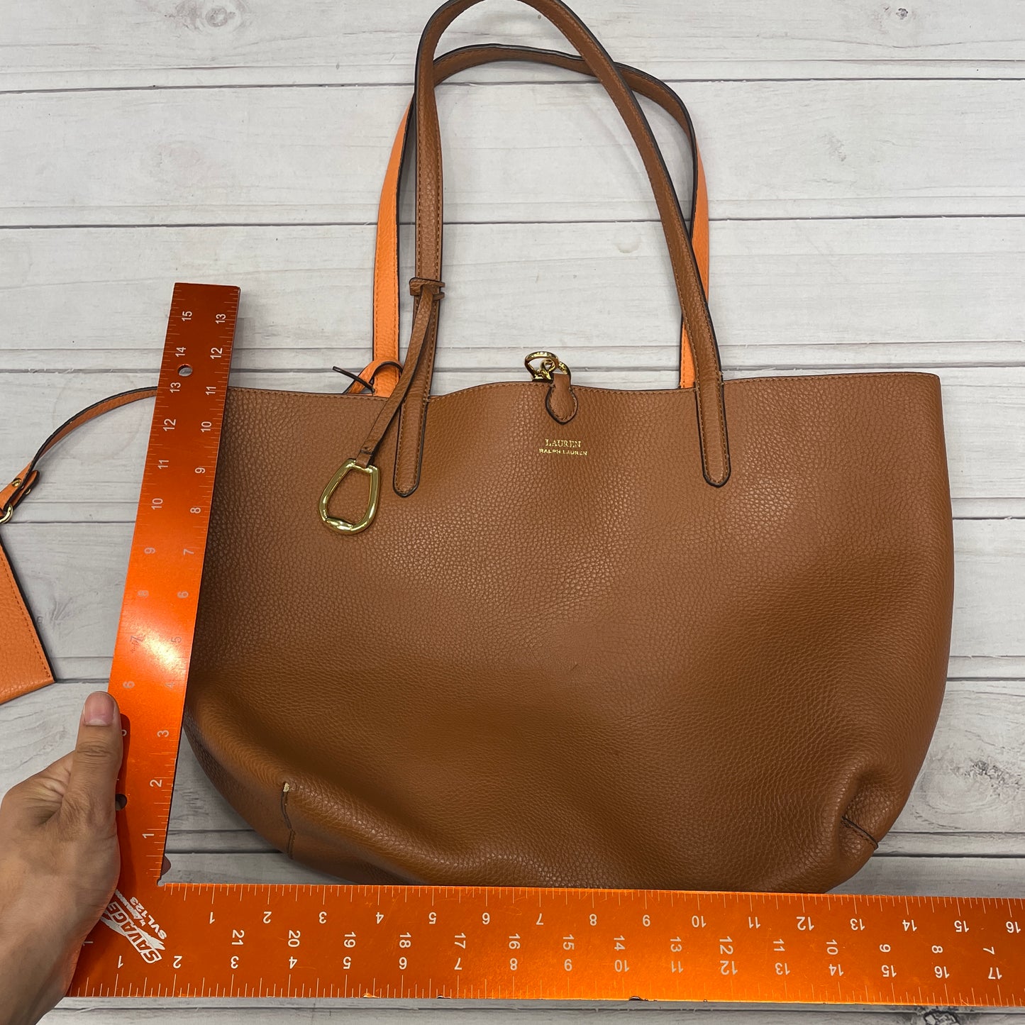 Tote Leather By Lauren By Ralph Lauren, Size: Medium