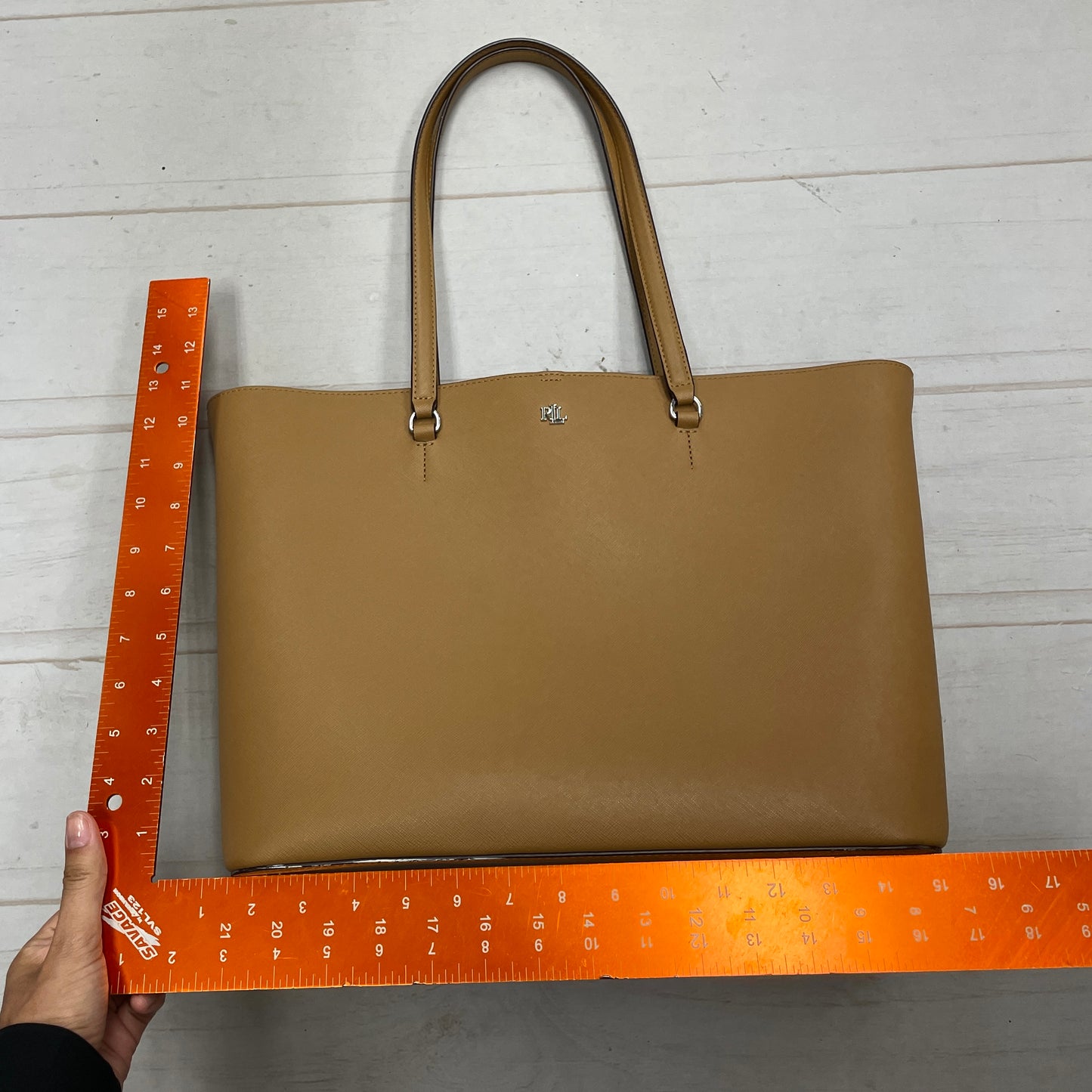 Handbag Leather By Lauren By Ralph Lauren, Size: Large
