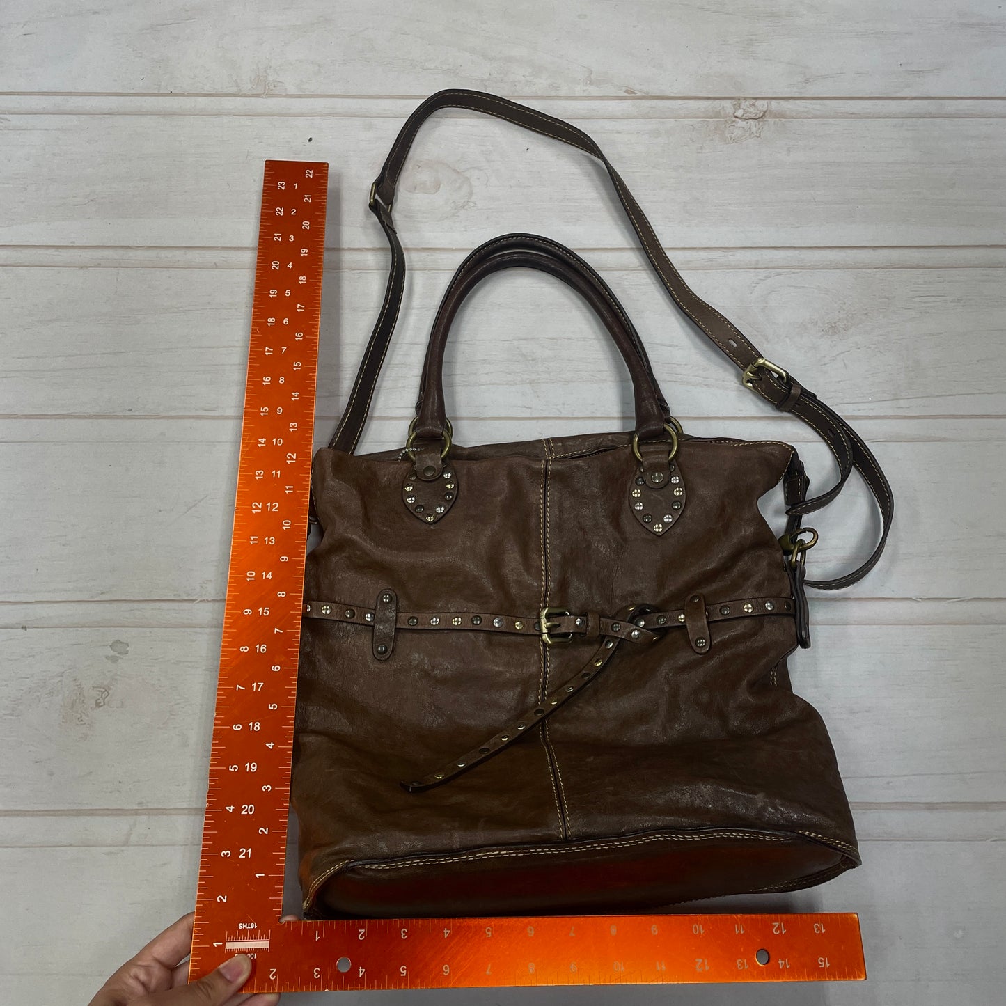 Handbag Leather By Calvacani, Size: Large