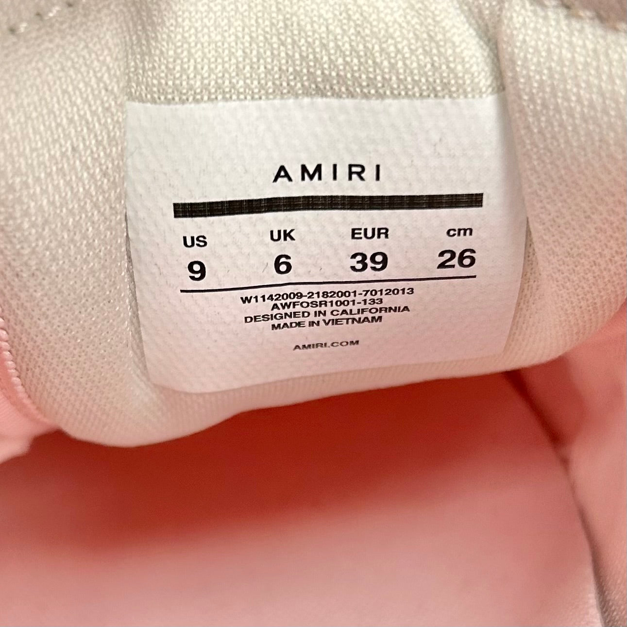 Shoes Designer By Amiri In Pink & White, Size: 9