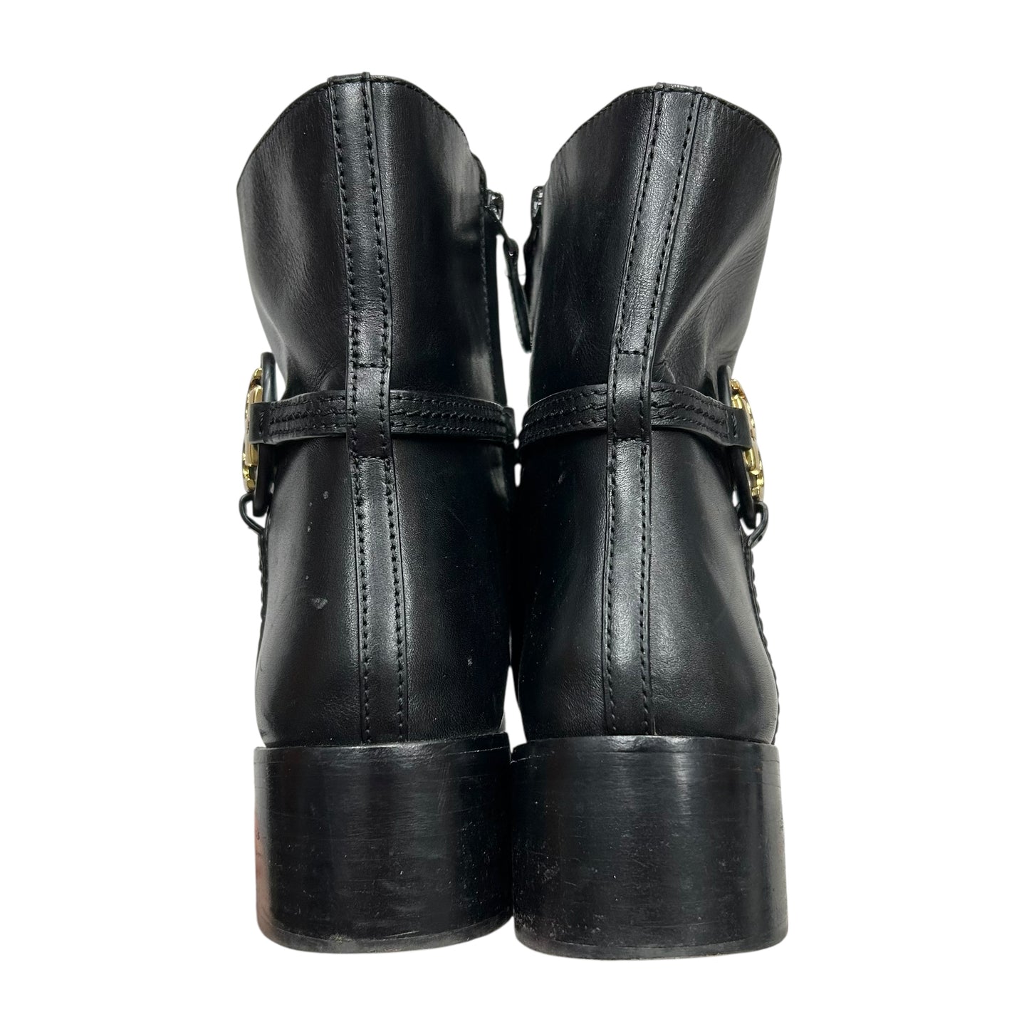 BOOTS DESIGNER by TORY BURCH In BLACK & GOLD, Size: 7
